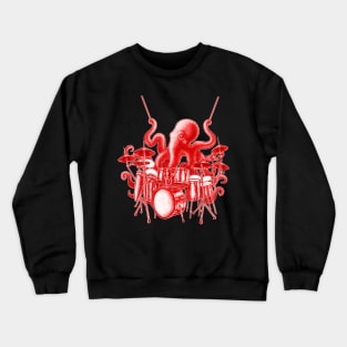 Octopus playing drums Crewneck Sweatshirt